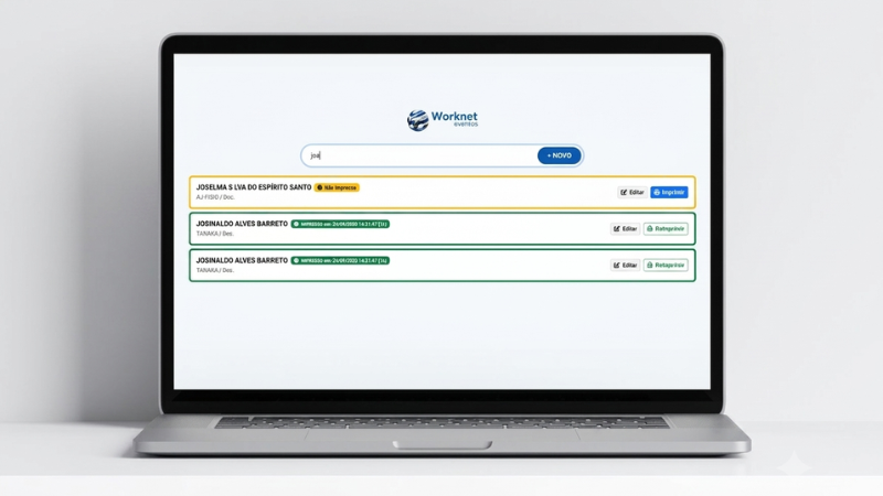 Sistema de inscrição online para eventos